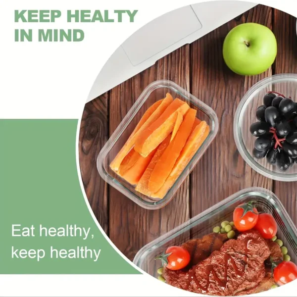 12 Pack Glass Food Storage Containers With Lids, Meal Prep, Pantry Kitchen Storage Containers For Lunch, Leak Proof, Airtight Glass Lunch Bento Boxes For Microwave, Oven, Freezer And Dishwasher - Image 3