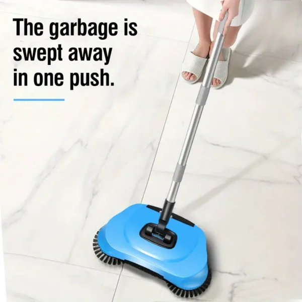 Hand Push Broom, Multifunctional Cleaning Tool Sweep Mop, Long Handle Push Broom with Auto Spiral Deep Clean System, Easy Cleaning Close Fit to the Floor, Ideal for Hardwood, Ceramic, Tiles, Kitchen, Home, Office, Cleaning Supplies, Cleaning Tool - Image 5
