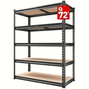 2000LBS Garage Shelving 72''H Storage Shelves Heavy Duty Shelving 5 Tier Metal Shelves For Garage Shelves 35.5"W X72"H X 15.8"D, Galvanized Adjustable Shelving Unit For Basement Pantry Utility Rack Shelf, Garage Storage Shelves