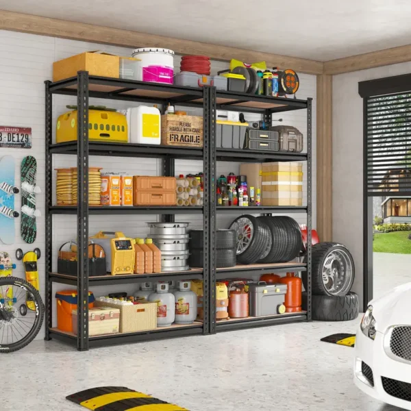 2000LBS Garage Shelving 72''H Storage Shelves Heavy Duty Shelving 5 Tier Metal Shelves For Garage Shelves 35.5"W X72"H X 15.8"D, Galvanized Adjustable Shelving Unit For Basement Pantry Utility Rack Shelf, Garage Storage Shelves - Image 2