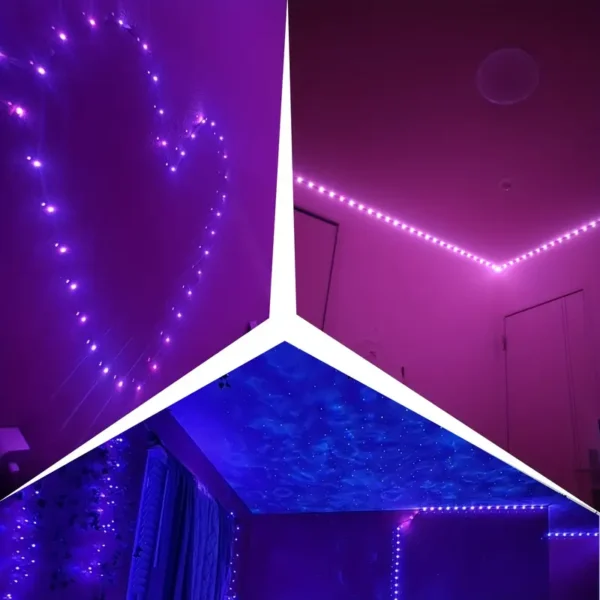 200FT Extra Long Smart Led Strip Lights, RGB LED Lights With App And Remote Control For Bedroom, Home Decor Music Sync Color Changing Lights - Image 3