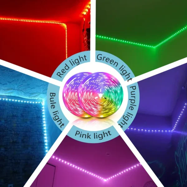 200FT Extra Long Smart Led Strip Lights, RGB LED Lights With App And Remote Control For Bedroom, Home Decor Music Sync Color Changing Lights - Image 2