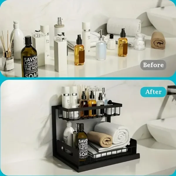 Under Sink Organizer, Pull Out Cabinet Organizer 2 Tier Slide Out Sink Shelf Cabinet Storage Shelves, Under Sink Storage for Kitchen Bathroom Cabinet - Image 10