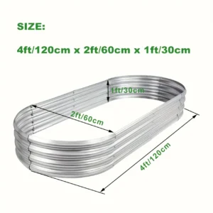 2pack Land Guard Galvanized Raised Garden Bed Kit, Galvanized Planter Garden Boxes Outdoor, Oval Large Metal for Vegetables