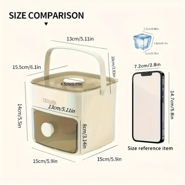 48-Ice Cube Maker with Easy-Press Lid - Large Capacity, Double Layer Design, Food-Grade Plastic Storage Tray for Freezer - Perfect for Whiskey & Cocktails, Essential Kitchen Gadget - Image 3