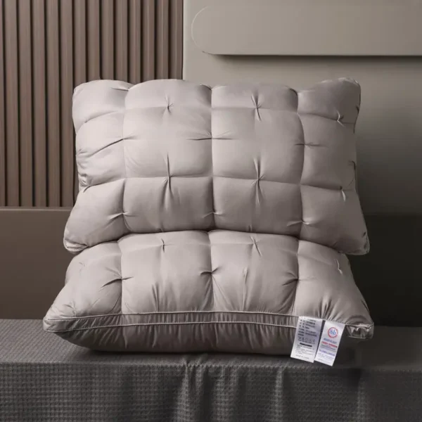 Total Of 2pcs Soft Luxury 5-Star Hotel Quality Pillow, 990g 20x30 Inches - Deep Sleep Neck Support, Non-Collapse High Pillow Core For All Seasons, Machine Washable, Perfect For Home Or Christmas Gifting