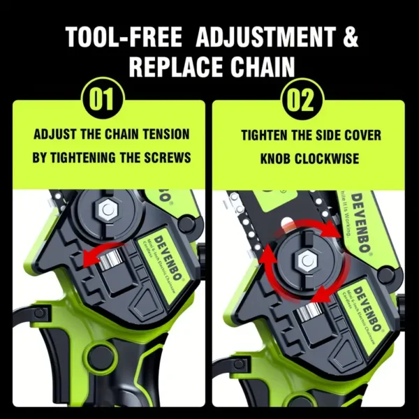 6-Inch Cordless Mini Chainsaw, Handheld Electric Power Chainsaw for Tree Trimming and Wood Cutting, Ideal Gift for Dad and Husband, Includes Splash Guard and Safety Lock, Lightweight and Portable - Image 8
