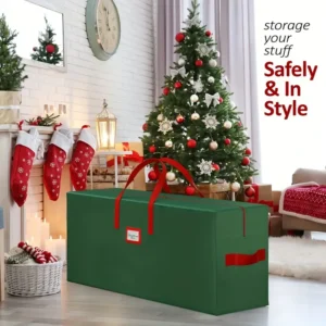 Extra-Large Waterproof Christmas Tree Storage Bag - Fits Up to 9ft Trees, Durable PVC with Dual Zipper & Sturdy Handles, Tree Storage