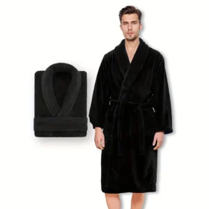 Ultra-Soft Fleece Bathrobe - Cozy, Warm & Machine Washable with Shawl Collar for Men and Women