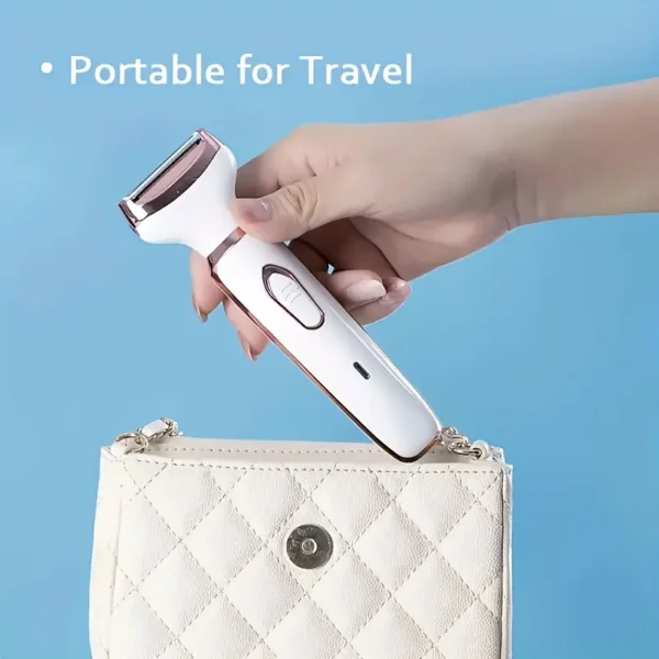 4 In 1 Women's Electric Hair Remover/Women's Multi-Function Electric Hair Remover Set/Women's Bikini Trimmer/USB Rechargeable/Hair Remover for Pubic Hair, Eyebrows, Nose, Face, Legs, / Portable, Gentle, Women's Gift, Mother's Day Gift - Image 7