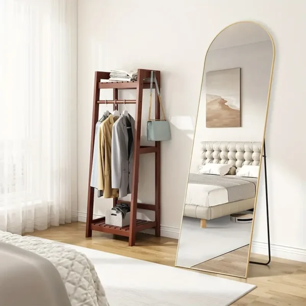Arched Full Length Mirror, Full Body Mirror With Stand, Hanging Or Leaning For Wall, Aluminum Alloy Thin Frame Floor Standing For Hotels And Bathrooms - Image 3