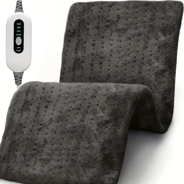 Electric Heating Pad for Back, Soft Flannel Heated Blanket 12" x 24", 4 Heat Settings, Fast Heating to 150°F, 2-Hour Auto-Off, Moist/Dry Heat Pads for Neck, Shoulder, Knee, Leg - Machine Washable, Ideal Christmas Gift for Men, Mom & Dad, Best for Christmas