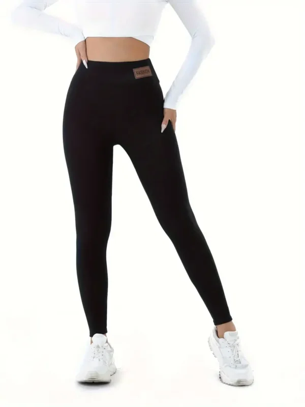 Women's Cozy Fleece-Lined High-Elasticity Leggings - Warm, Stretchy Activewear for Fall & Winter - Image 5
