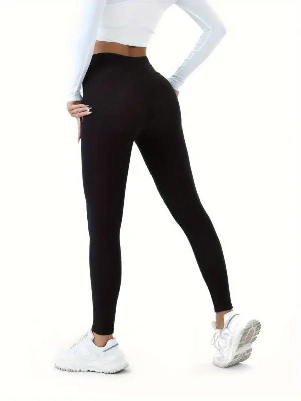Women's Cozy Fleece-Lined High-Elasticity Leggings - Warm, Stretchy Activewear for Fall & Winter - Image 4