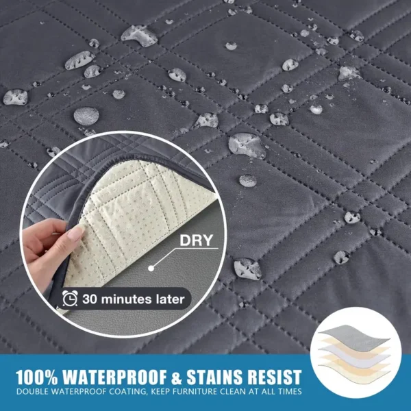 Waterproof Recliner Chair Cover, Non Slip, Wear-resistant For Recliner Chair With Pocket, Washable/Winter Insulation/Furniture Protector For Pets (Christmas Decorations), Easy To Install & Easy Care For Dining Room Office House Home Décor - Image 2