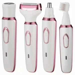 4 In 1 Women's Electric Hair Remover/Women's Multi-Function Electric Hair Remover Set/Women's Bikini Trimmer/USB Rechargeable/Hair Remover for Pubic Hair, Eyebrows, Nose, Face, Legs, / Portable, Gentle, Women's Gift, Mother's Day Gift