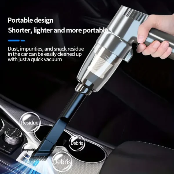 Car Mounted Vacuum Cleaner, Super Strong, High-power, High Suction, Dry And Wet Dual-purpose Sedan, Small, Mini, Handheld, Multi-functional, Portable Christmas Gift - Image 3