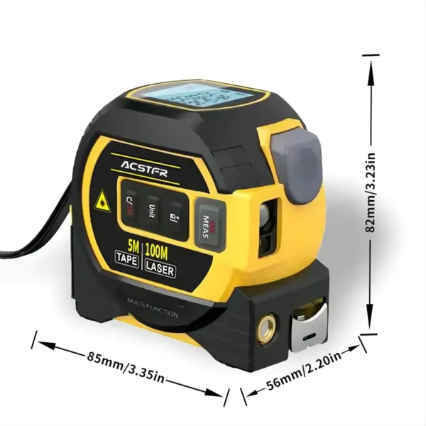 1pc Laser Tape Measure 3 In 1 Digital Tape Measure High Precision Laser Rangefinder Steel Tape Measure - Image 2