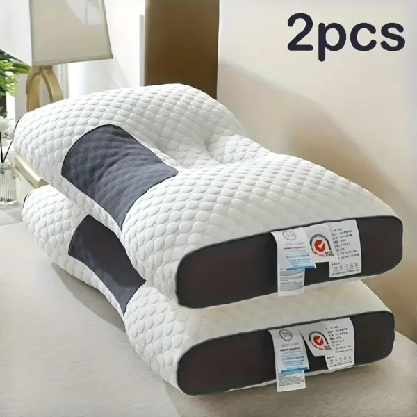 Knitted Massage Neck Pillow For Sleeping Soft, Adjustable Ergonomic Orthopedic Contour Support Pillow, High Quality Pillow Core, Removable Cover - Image 6