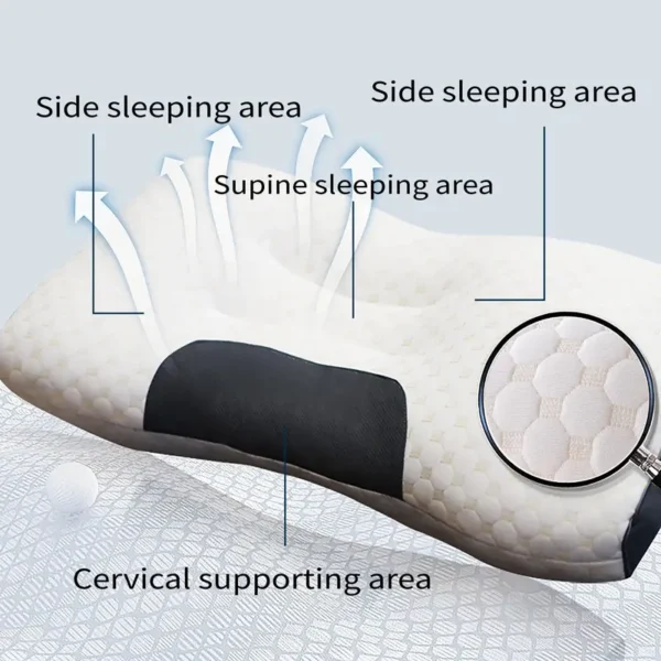 Knitted Massage Neck Pillow For Sleeping Soft, Adjustable Ergonomic Orthopedic Contour Support Pillow, High Quality Pillow Core, Removable Cover - Image 4